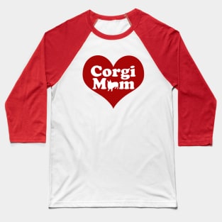Pretty Corgi Mom Pink Heart Baseball T-Shirt